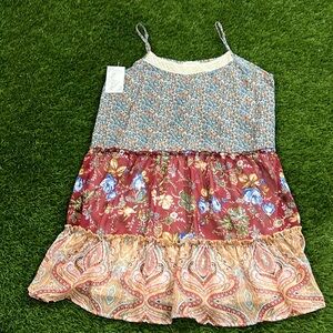 Umgee Lace Trim Tiered Dress